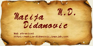 Matija Didanović vizit kartica